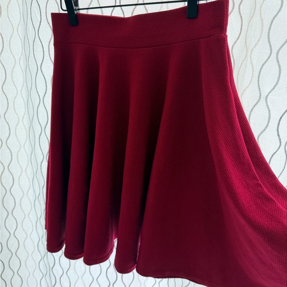 Red Flare Skirt - Picture 2 of 6